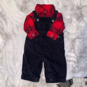 Carters , Newborn 2 piece set , Black & Red